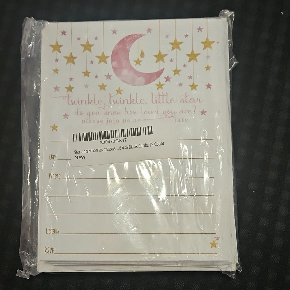 Twinkle Twinkle Little Star, Invitations, Baby Shower, 25 Count